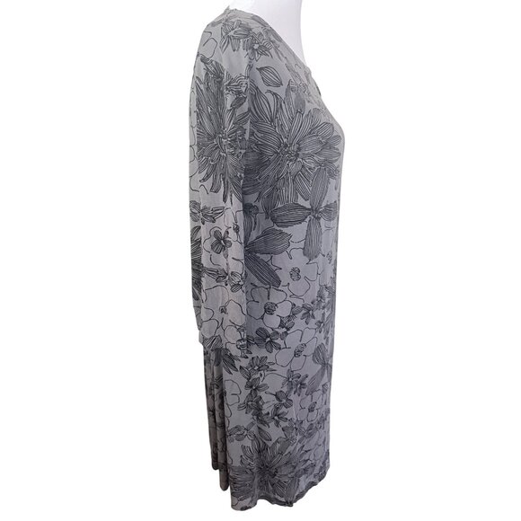 Bryn Walker Midi Dress Womens Size S Gray Floral Casual Fall - Picture 3 of 13